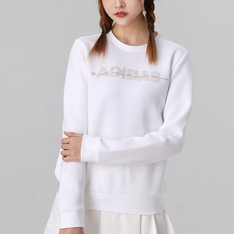 Adidas Sweatshirts Women's White Crew Neck Moderate Regular GR3748