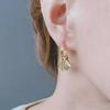 Korean Titanium Steel Diamond-Shaped White Shell Earrings: High-End, Trendy Luxury for Women