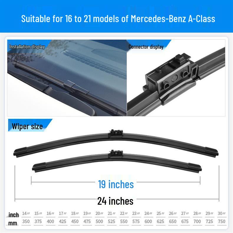 Compatible Mercedes-Benz A-Class A200L/A180L Wipers - Frameless, Silent Car Accessories, 2022-2021 Models