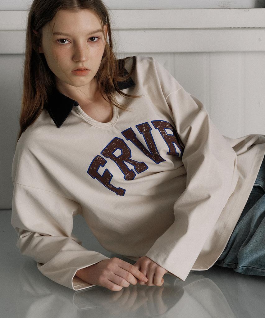 Peulibeo07 Frvr Logo Collar T-Shirt [Frsp05Lt06]_Cream