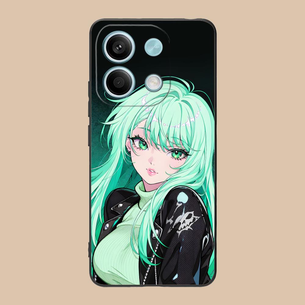 Anime Punk Girl Phone Case for POCO M6 M5 M4 M3 X7 X6 X5 X4 X3 F6 F5 F4 Pro GT 5G Colour Printing Protective Pretty Luxury Cover