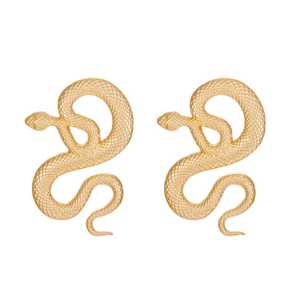 Gold & Black Snake Earring Collection, Assorted Serpent-Shaped Statement Drop Earrings for Women