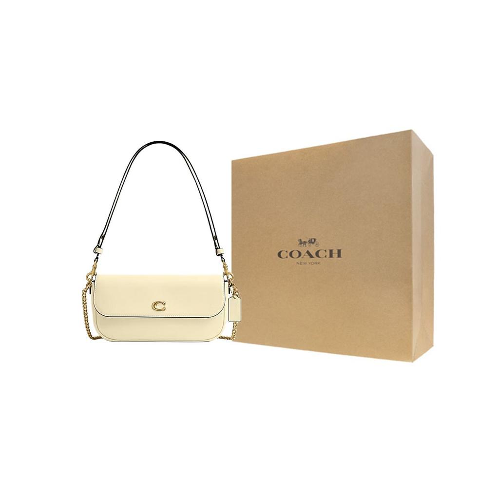 Coach Brook Flap 23 Leather Shoulder Bag With Gold Hardware And Brand Logo Women shoulder bag Yellow CAN90-B4LGZ