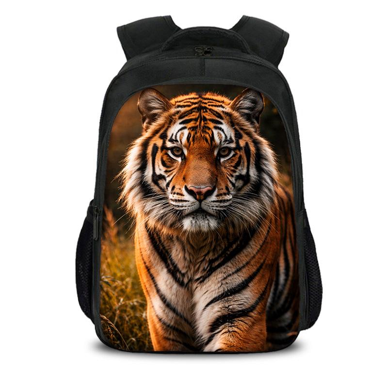 Nieuwe Tijger Dubbellaags Rugzak met Grote Capaciteit, Trendy Dierenprint, Beste Verjaardagscadeau voor Jongens en Meisjes op School