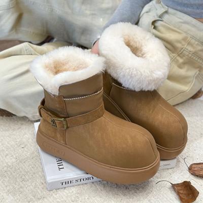 Super Good-looking Snow Boots Women's Thickened Warm 2025 New Versatile and Comfortable Thick-soled Round Cotton Shoes