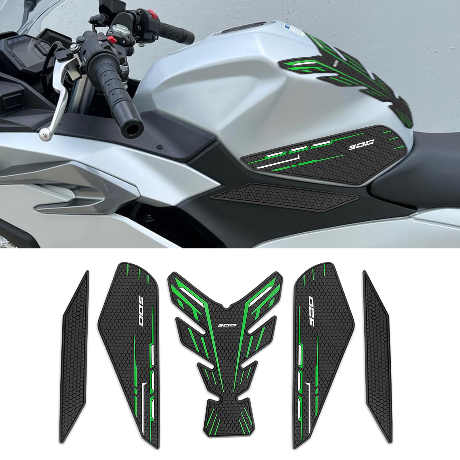 

ДЛЯ Ninja 500 SE 2025 2024 Ninja 500SE Защитная накладка на бак Боковой аксессуар зелёный