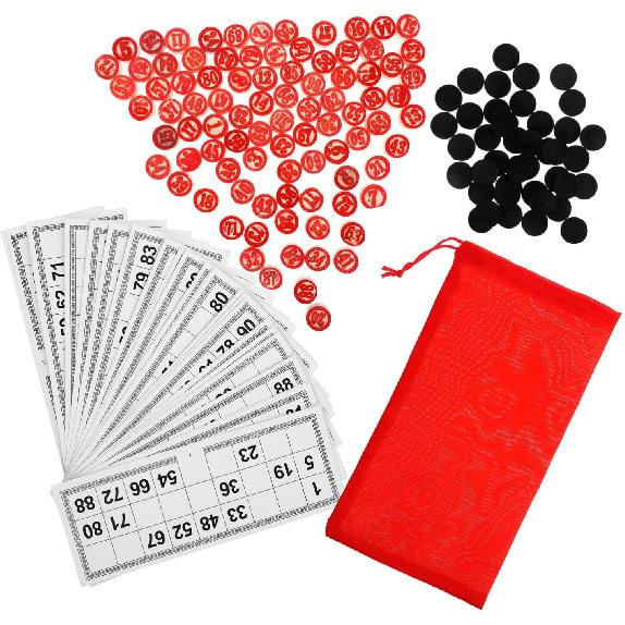 1set Wooden Bingo Game Interactive Family Gathering Bingo Cards Design and Portable for Fun Parties and Gatherings and Chess