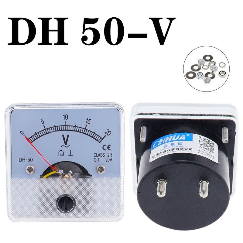 1PCS DH-50 Square Analog Volt Voltage Voltmeter Panel Meter AC 5V 10V 15V 20V 25V 30V 50V 75V 100V 150V 200V 250V 300V 450V