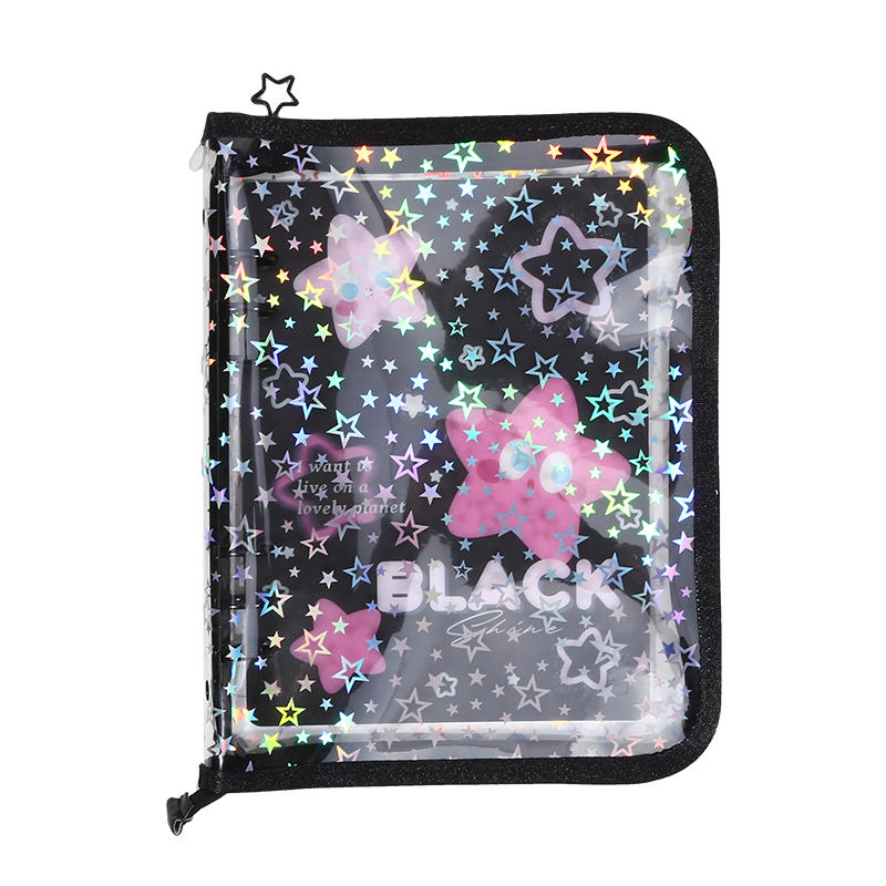 A5 6-hole Loose Leaf Notebook With Zipper and Edging Photo Album Guka Idol Small Card 1PC Shell Book or 10pcs Inner Pages