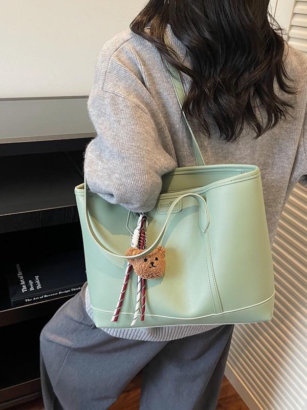 Women's Large Capacity Fashion Tote Bag - 2025 Korean Design, Versatile Casual Shoulder Bag for Daily Commuting