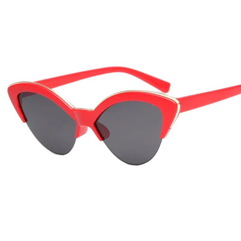New Female Cat Eye Sunglasses Designer Luxury Vrand Red Cateye Glasses For Women Vintage Gradient Ladies Eyewear