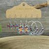 Bohemian Ethnic Style Earrings Set for Women Creative Retro Drop Oil Rhinestoen Water Drop Tassel Earring Female Jewelry