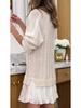 2025 Women's Sweet Cable Knit Chiffon Patchwork Mini Dress
