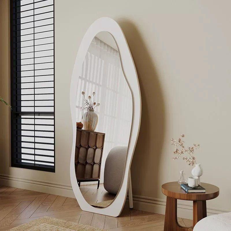 Ethnic Style Irregular Wall-Mounted Full-Length Floor Mirror for Indoor Use