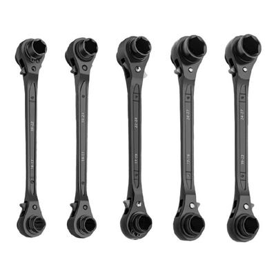 Double Head Ratchet Spanner With Reversible Drive Systems 4 Way Operation Hexagonal Socket Design Carbon Steel