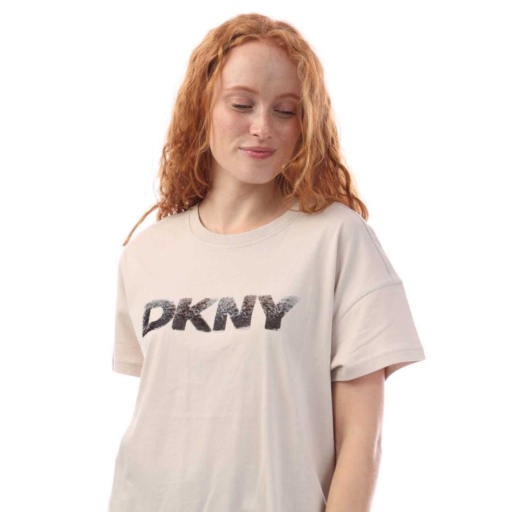 DKNY Womens/Ladies Sequin Logo T-Shirt