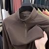 Herren Dicker Deutscher Samt Warmes Halbreißverschluss Stehkragen Sweatshirt - Einfarbige Herbst/Winter