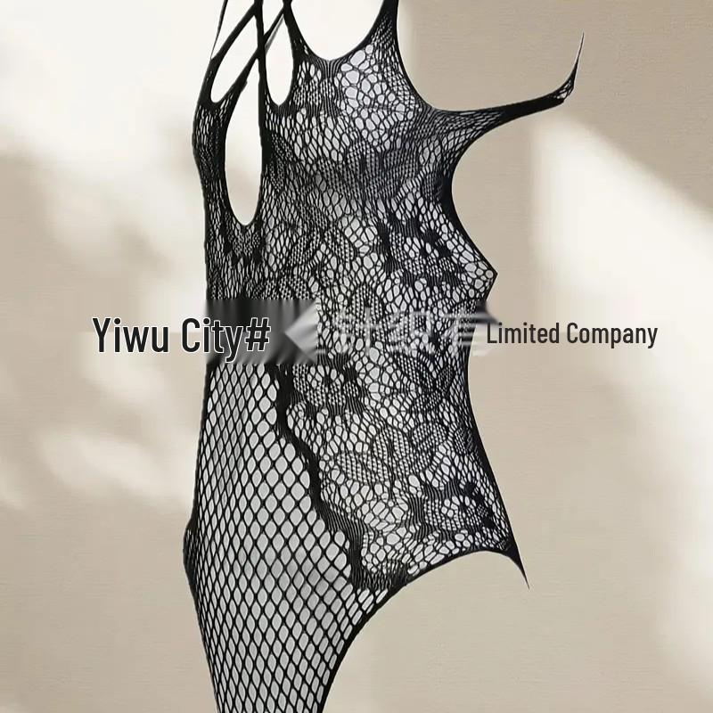 Sexy durchsichtiges Uniform-Dessous-Set für Herren in Übergröße mit Netzstrümpfen.