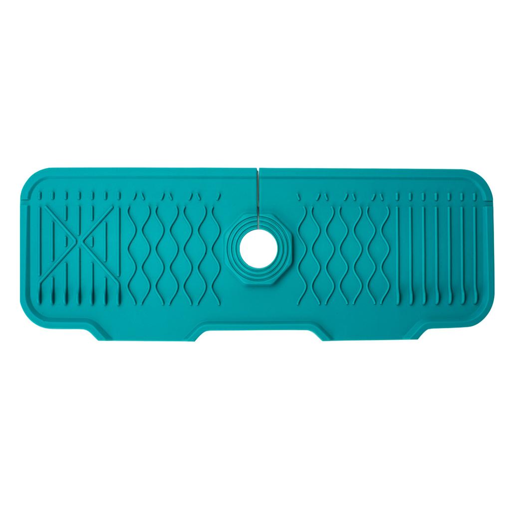 Silicone Sink Faucet Mat Splash Guard for Kitchen Sink Faucet Drain Pad Accessories Sink Protector Mat Draining Pad DIY Cuttable