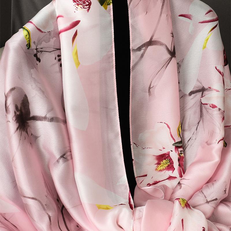 Design șal de mătase din satin Hijab eșarfă moda femeilor de vară cu protecție solară stolă de plajă împachetări Bufanda batică pentru cap de femeie Echarpe nou