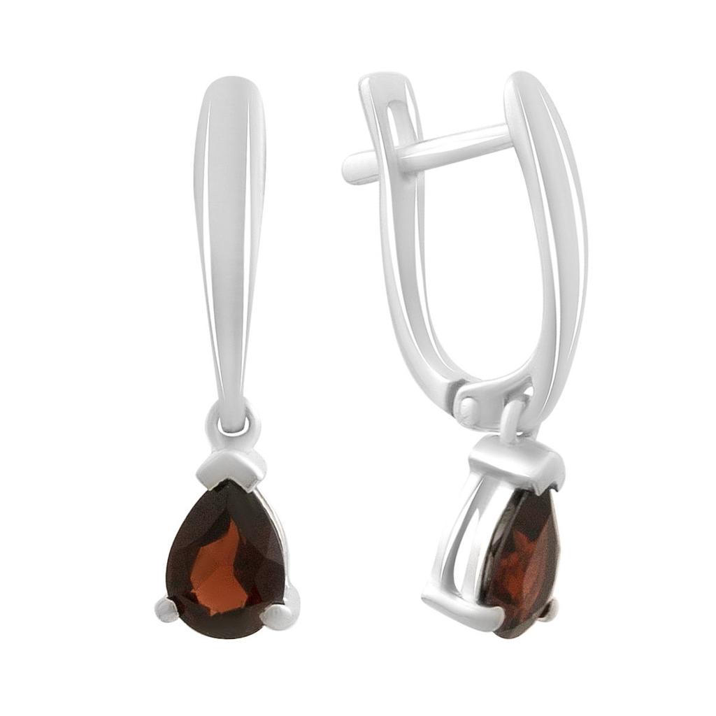 Серебряные серьги с натуральным гранатом 1.542ct (2195504)