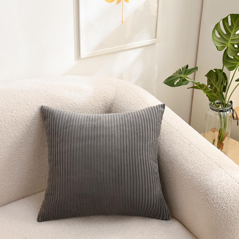 Double-Sided Texture Corduroy Striped Throw Pillow Covers, Modern Aesthetic Pillowcases Vintage Cushion Covers for Living Room Bedroom Sofa