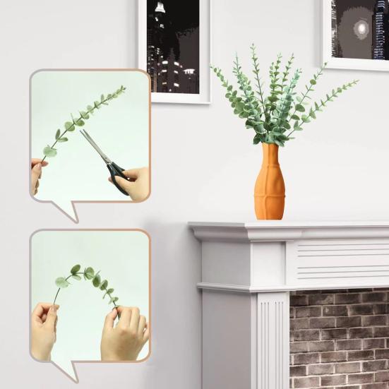 10 bucăți de plantă de simulare realistă, de lungă durată, decupabilă, centre de masă practice, obiecte de fotografie cu eucalipt artificial