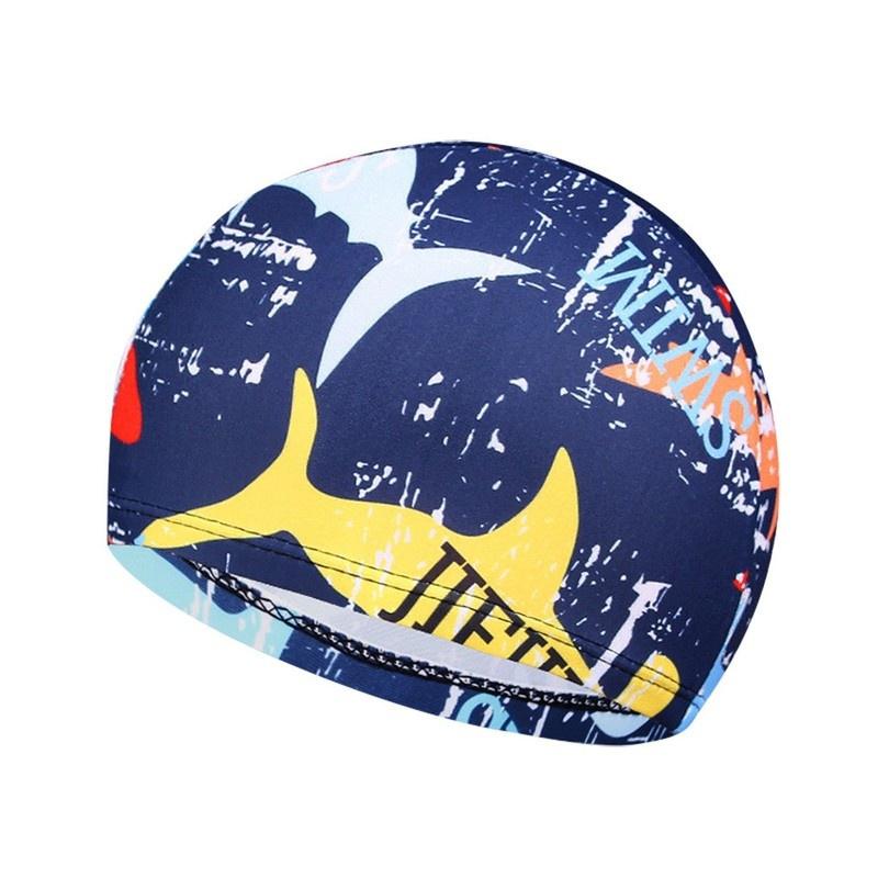 1PC Fashion Swimming Cap Men/Women Flowers Printed Long Hair Sports Swim Pool Bathing Hat Elastic Nylon Turban Sports Accessory