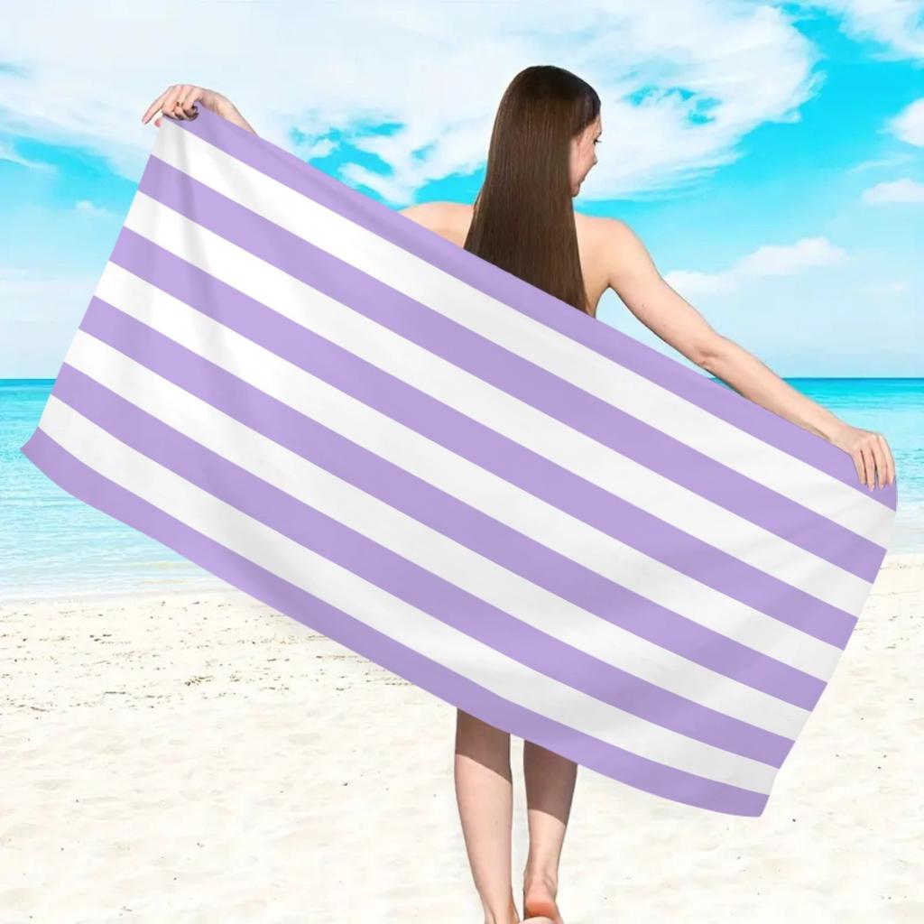 Striped Beach Towel Microfiber Quick-Drying Absorbent Beach Towel Striped Beach Towel