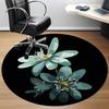 1PC Floral Bloom Office Round Area Rug, Mat Suitable For Office, Under Office Chairs Bedroom Living Room Home Decor, Room Deco