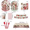 Thickened Christmas Disposable Tableware Set Serves 10 Paper Plate and Cups  New Year 2025