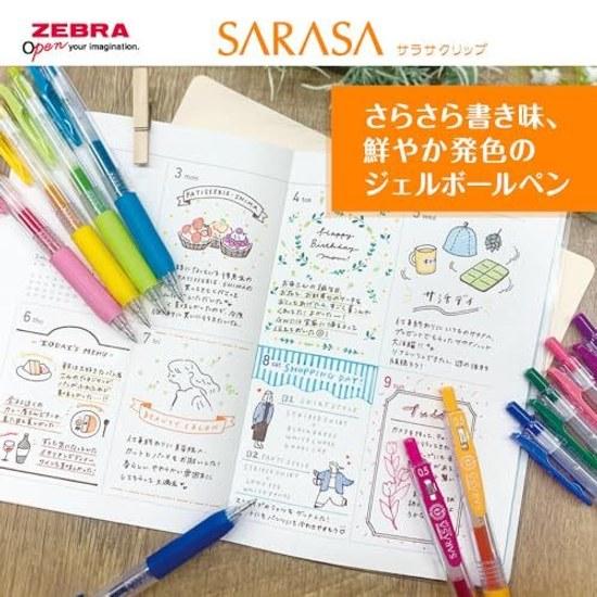 Zebra Gel Ballpoint Pen Ink Sarasa Clip 0.5mm Popular 5 Color Set JJ15-5C-C-N