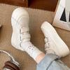 Fashion Comemore Women's Fashionable Round-Toe Thick-Sole White Sneakers Spring Autumn Height-Increasing Platform Board Shoes for Women
