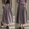 Summer Floral Retro Midi Skirt: Women's High-Waisted, Slimming, Versatile, Plus Size with Wide Hem