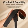 Adjustable Guitar Strap with Ergonomic Shoulder Pad Made of Sturdy PU Leather for Musical Instrument