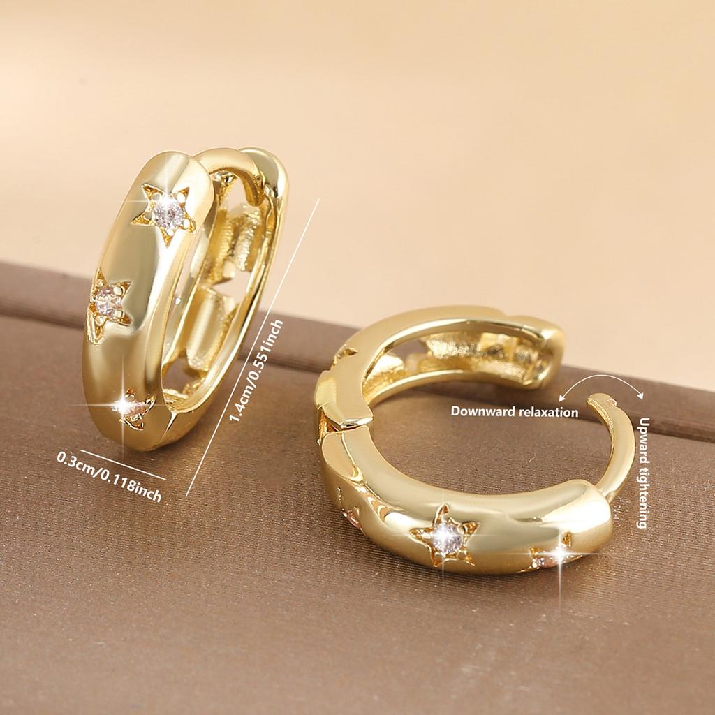 New 925 Silver Shining Zircon Earrings Women's Circle Spiral Star Shaped Earrings Elegant Jewelry Birthday Party Gifts