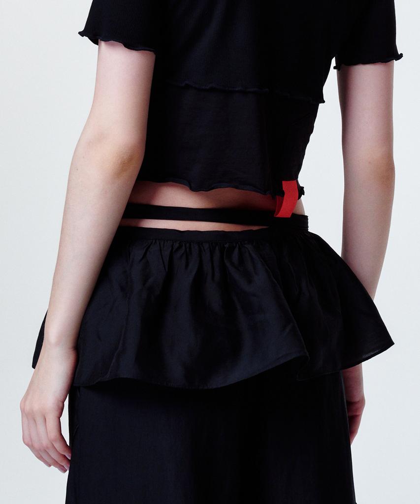 2113 Studio Ruffle Micro Mini Wrap Skirt Black