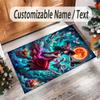Witchcraft Theme Crystal Velvet Rug Personalized Custom Name Text Soft Floor Mat Home Decor