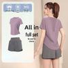 Women's Quick-Dry Slim Fit Yoga & Running Set: Short-Sleeve Breathable Top & Tennis Fitness Wear