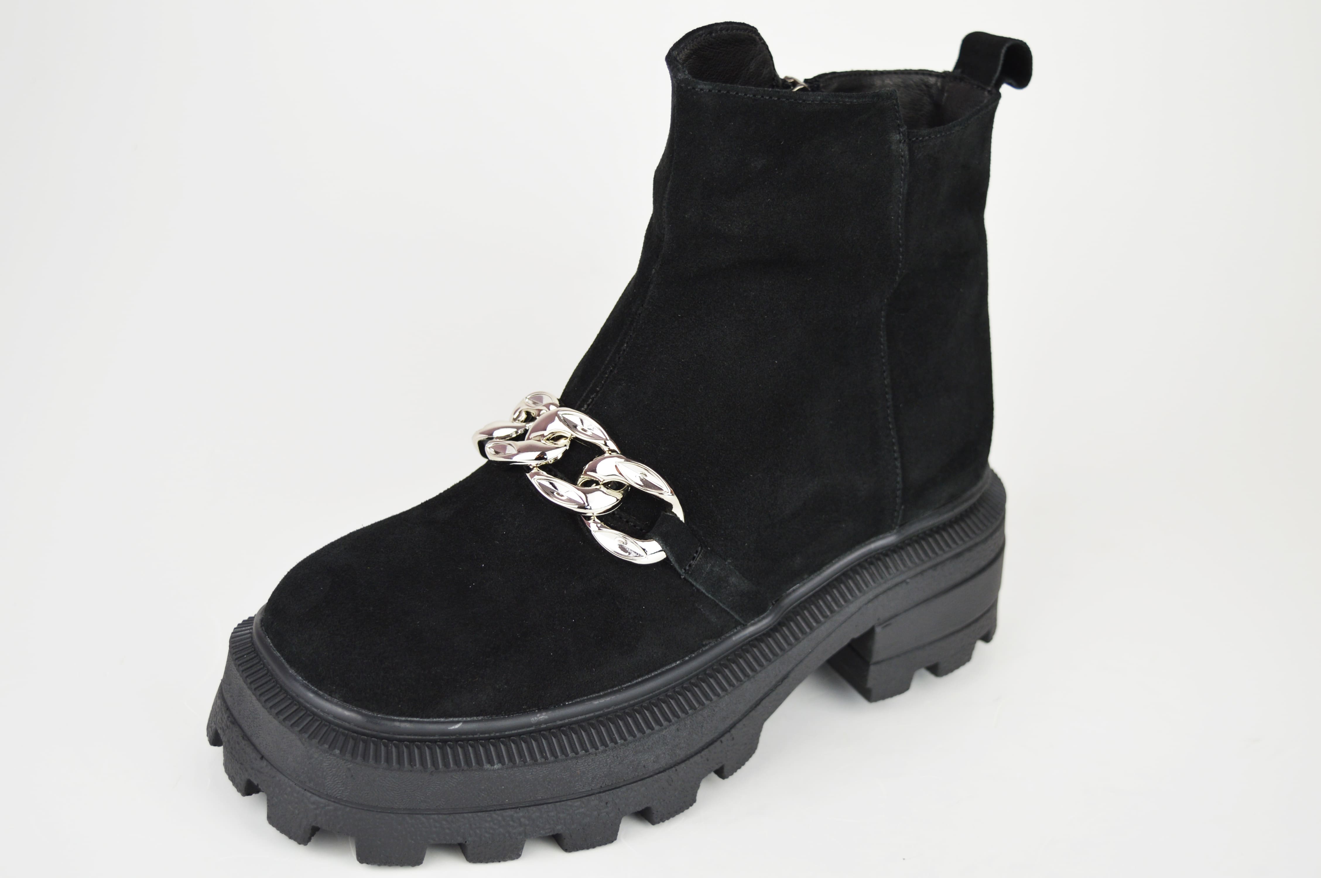 

Замшеві черевики з ланцюгом El Passo 1661 36 Чорні зима 37 чорний