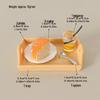 Dollhouse Miniature Juice & Cake Display Set with Tray & DIY Spoon