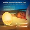 Smart LED Alarm Clock with Sunrise/Sunset Feature Colorful Wake-Up Light ABS Electronic Digital Display for Bedroom Use
