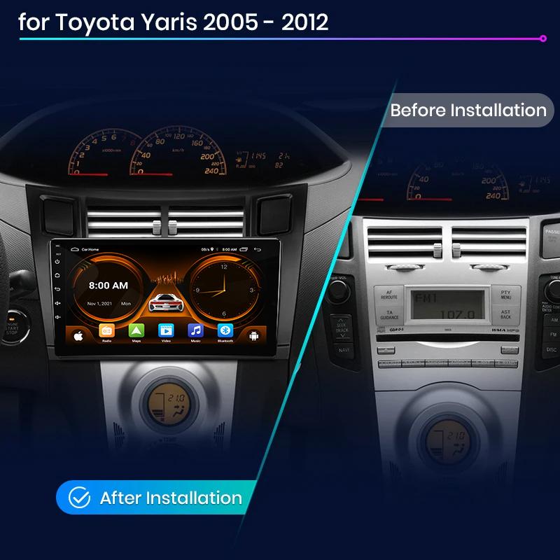 2 Din Car Radio Multimedia Player For Toyota Yaris 2005-2012 Android 12 4G GPS WIFI Navigation Stereo Head Unit Carplay   4