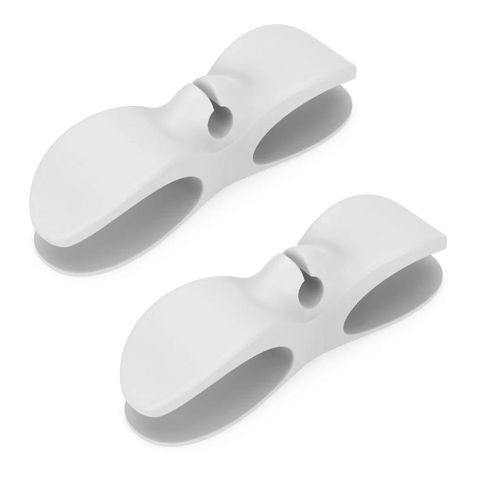 

Самоклеящийся органайзер для сматывания шнура для кухонной микроволновой печи, вентилятора, компьютерного стеллажа для хранения кабелей, домашнего офиса, органайзера с зажимами для проводов white-2pcs