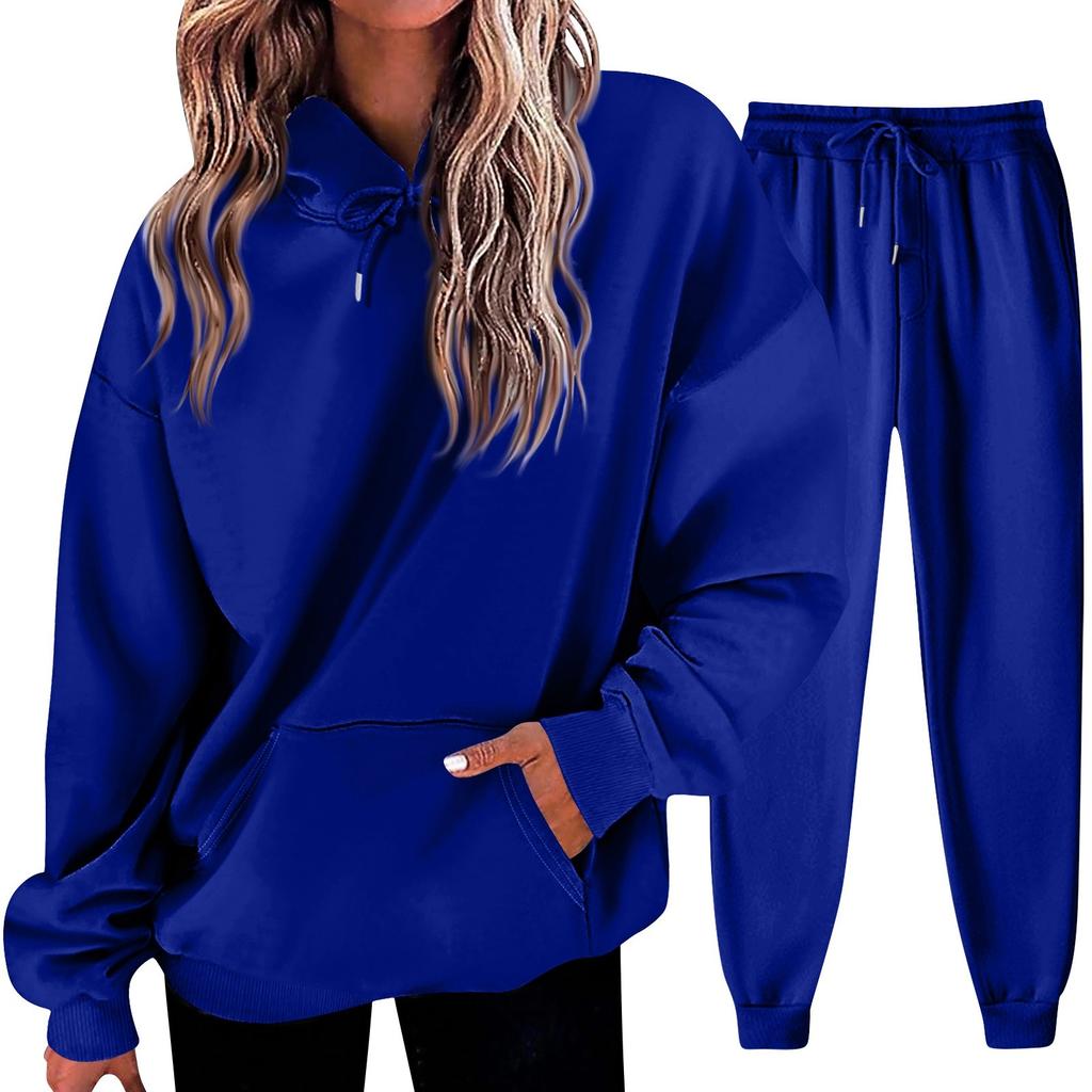 Women's Solid Color Sweatshirt Set (sweatshirt + Sweatpants)