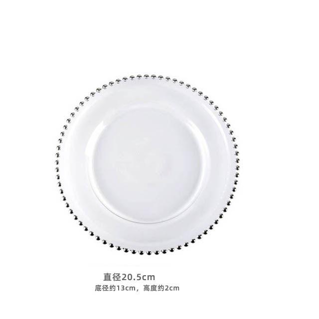 European-style Phnom Penh Transparent Glass Beads Plate Pearl Plate Western-style Salad Tray Home Wedding Decoration Plate