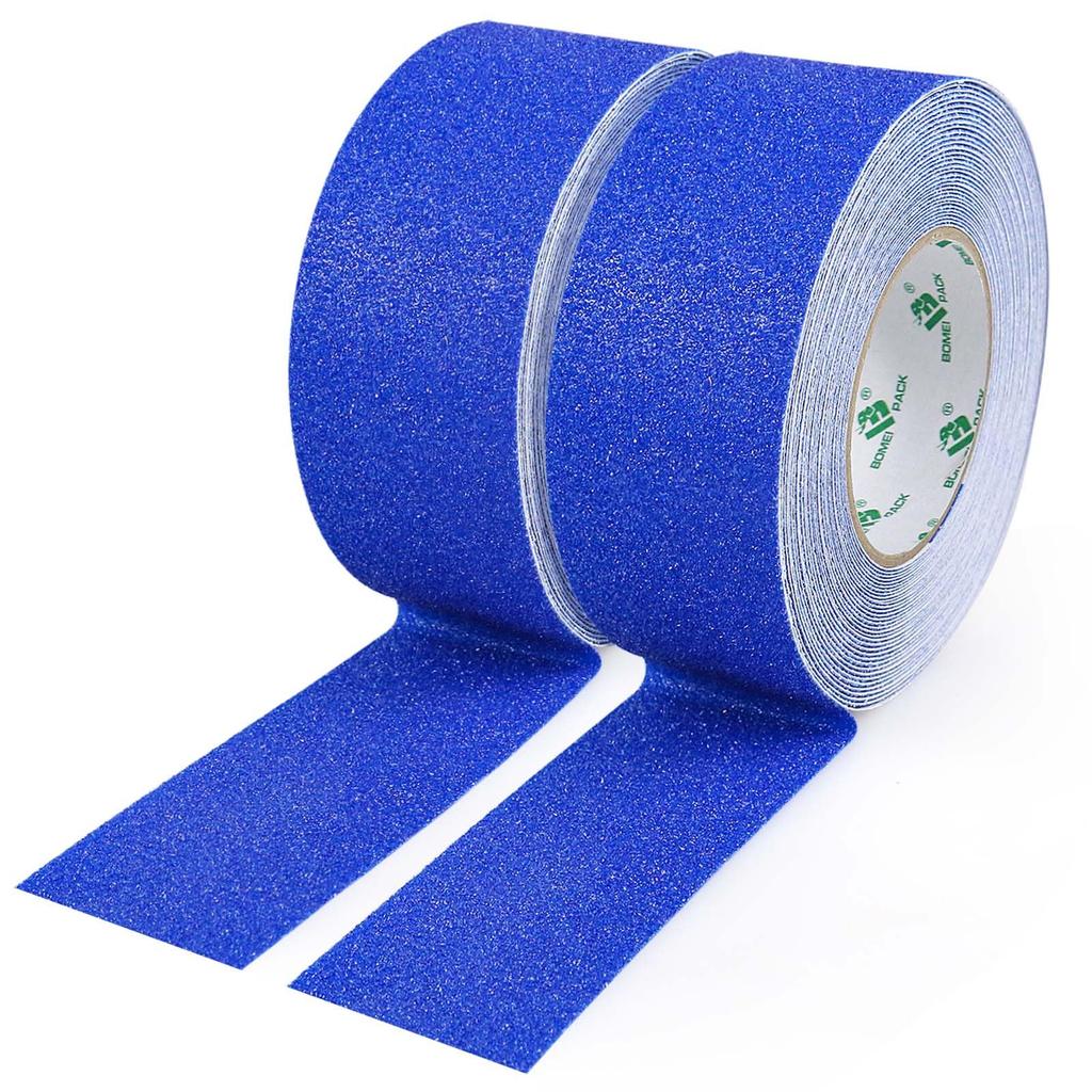 BOMEI PACK Anti-Slip Tape, 2 Rolls of 50mm X 10m, Blue, Anti-Slip Adhesive Tape, Grip Tape, Anti-Slip Tape for Indoor and Outdoor Stairs