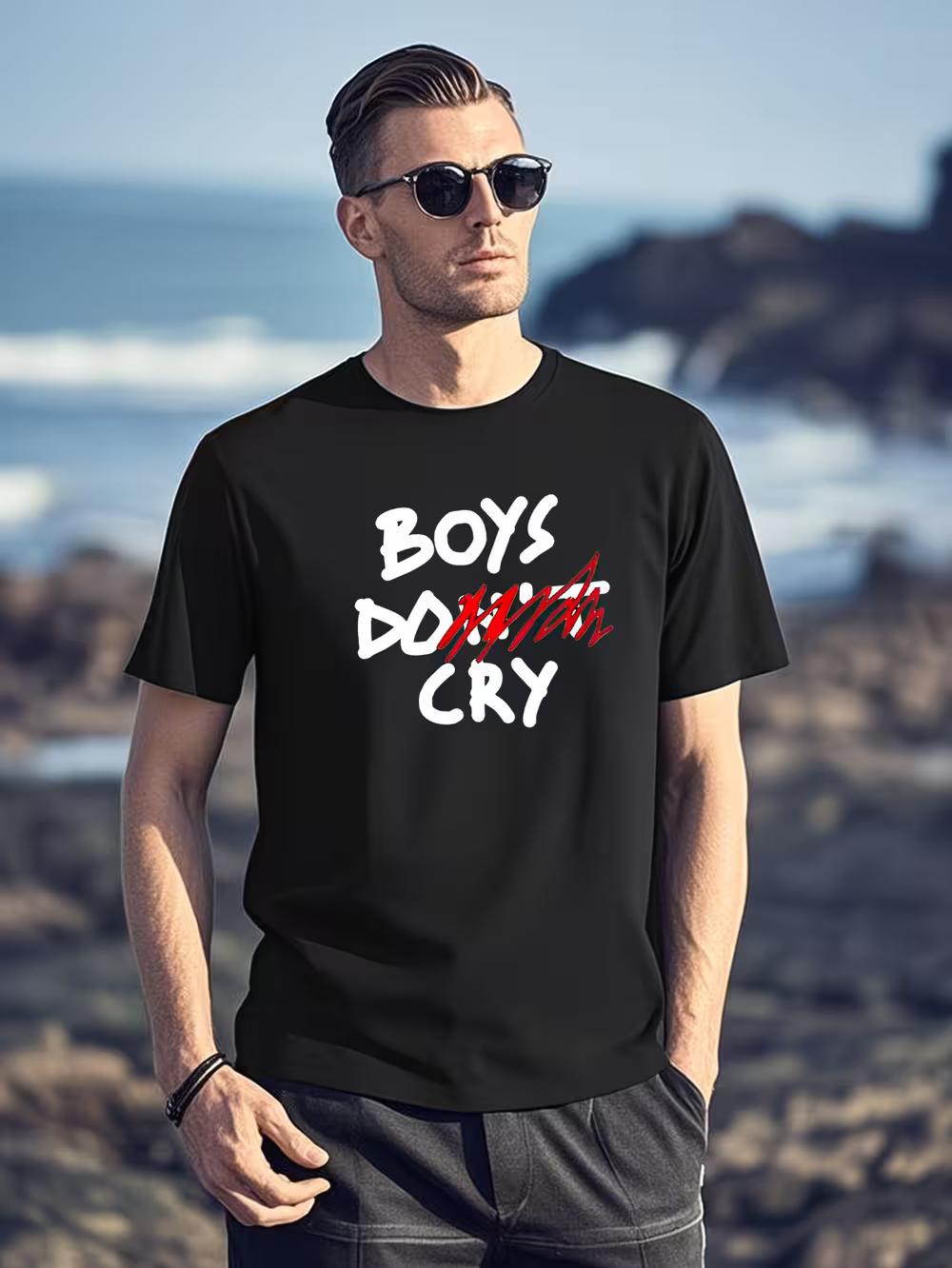 

100% Multi-Color T-Shirt for Men And Women with a BOYS DON T CRY Print M