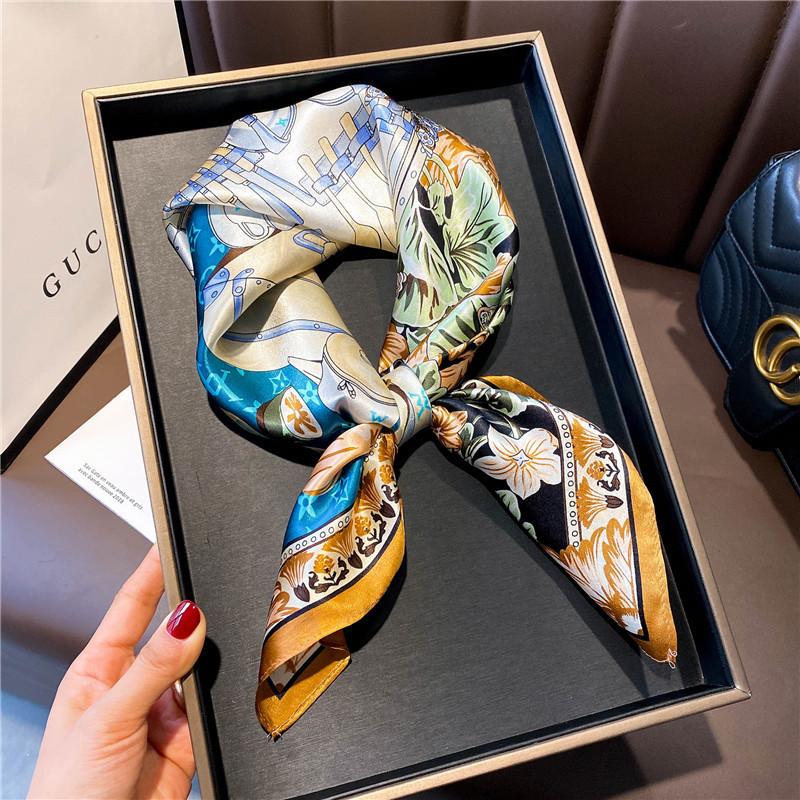 100% Natural Silk Square Scarf Women Bandana Headscarf Scarves Shawls Square Neck Foulard Wraps cachecol femme schals bufanda