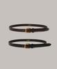 LAMINEZ 20Mm Basic Leather Belt - 2 Colors (Gold)